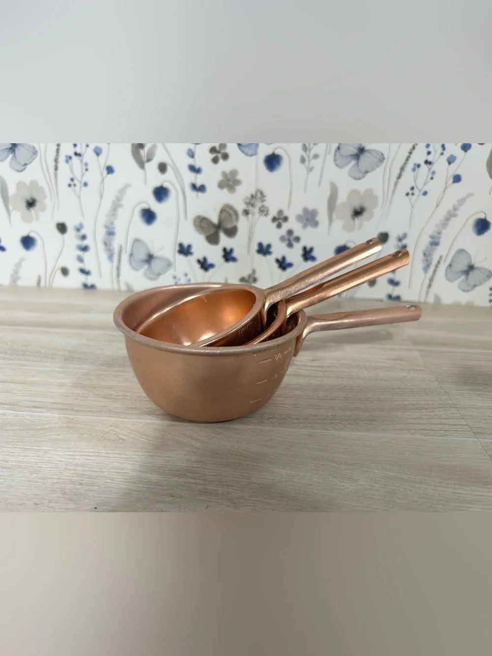 Vintage Color Craft Copper Anodized Measuring Cups Solid Copper Pouring Jug Set